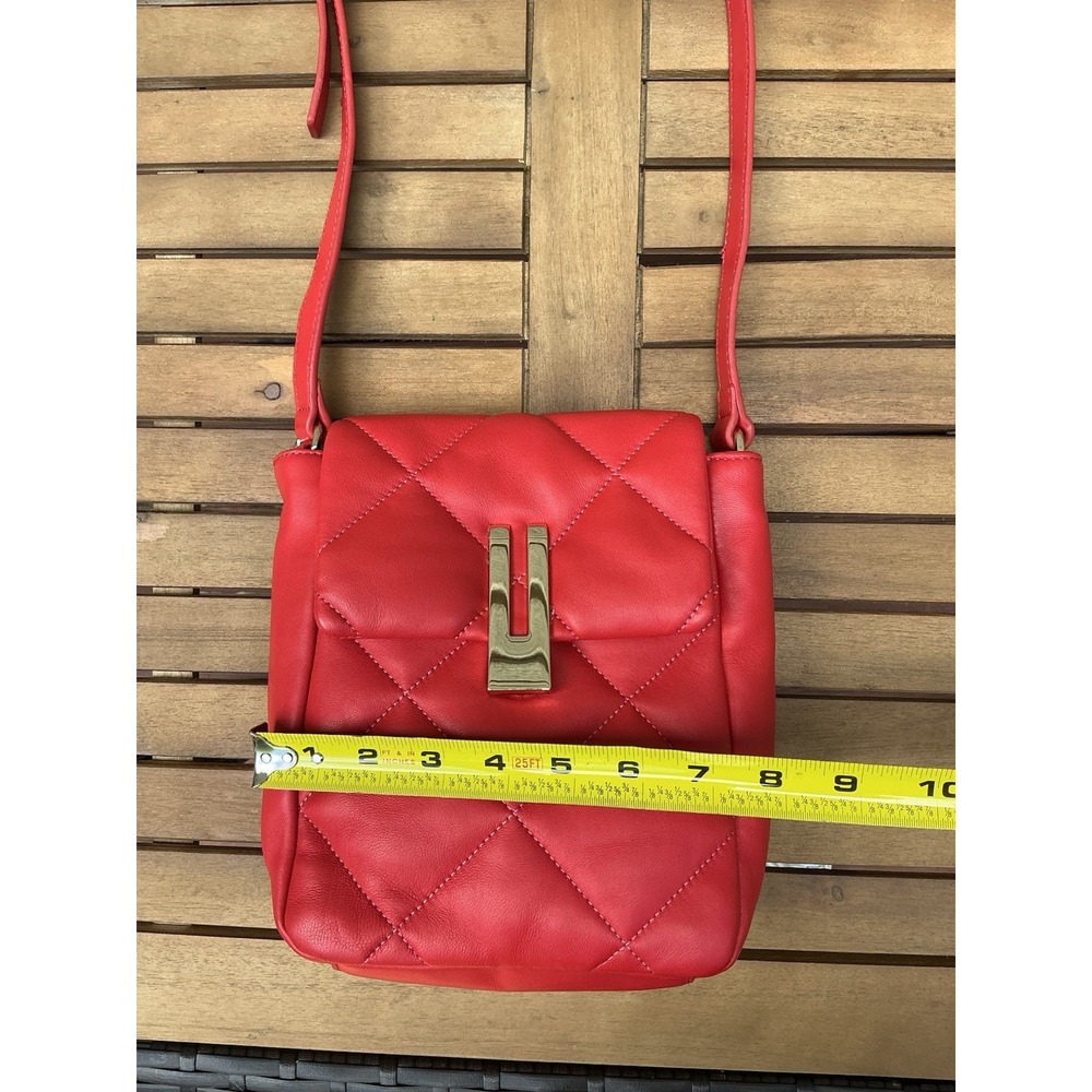 Vince Camuto Red Quilted Leather Soft Crossbody Bag Shoulder Purse - Picture 6 of 8